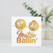 Matzo Ballin'. Pasen Pesach Seder Kaart (Staand voorkant)