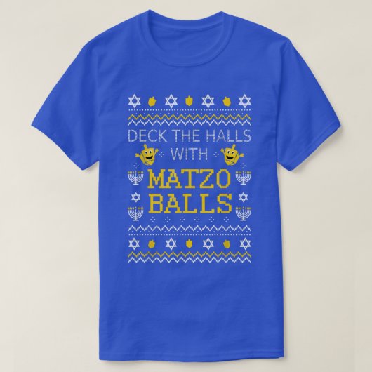 Matzo Balls Ugly KerstSweater Jewish Hanukkah T-shirt (Design voorkant)