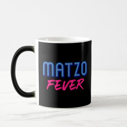 Matzo Fever Blue Pink 70 jaar joodse disco Slogan Magische Mok (Links)