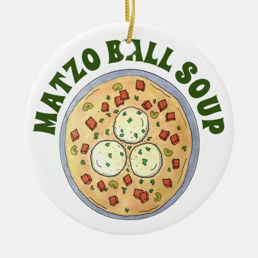 Matzo Matzah Ball Soup Jewish Cuisine Passover Keramisch Ornament (Voorkant)