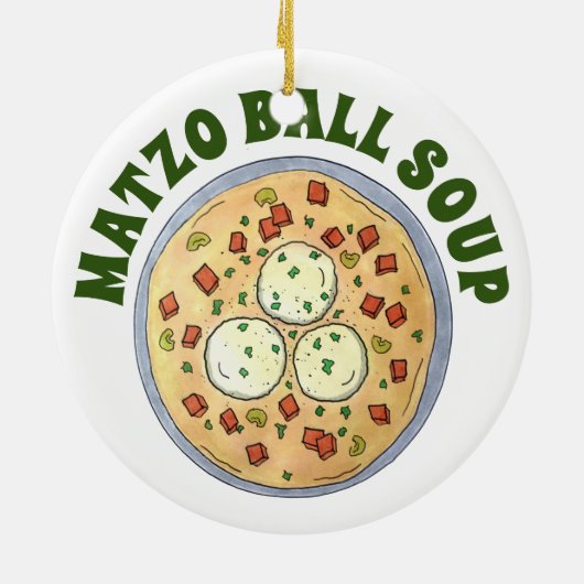 Matzo Matzah Ball Soup Jewish Cuisine Passover Keramisch Ornament (Achterkant)