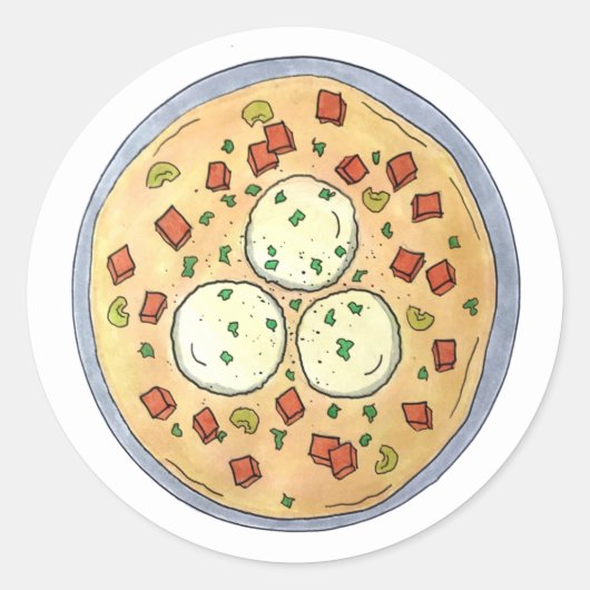 Matzo Matzah Ball Soup Jewish Cuisine Passover Ronde Sticker (Voorkant)