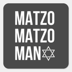 Matzo Matzo Man Jewish Hanukkah Vierkante Sticker