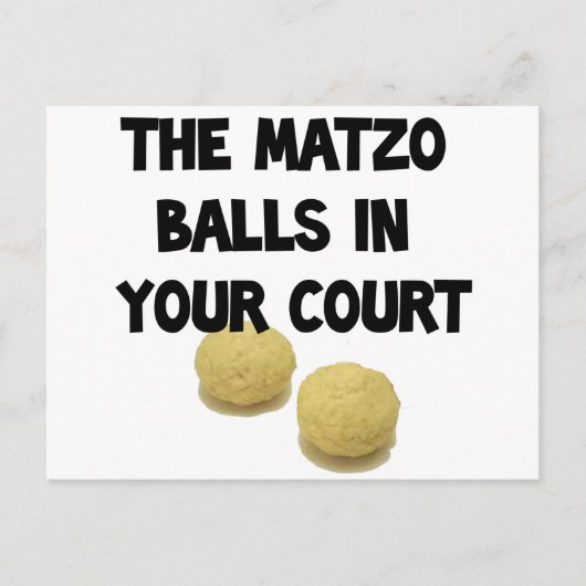 matzogeballen briefkaart (Voorkant)