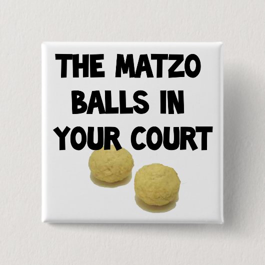matzogeballen vierkante button 5,1 cm (Voorkant)