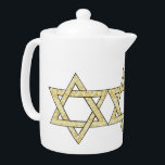 Matzoh Star van David Theepot<br><div class="desc">Passover matzoh Star van David voor de Joodse feestdagen is schattig voor de pesach seder en een leuk joods wenskaart,  thuisdecor,  baby apparel of t-shirt voor de familie.</div>