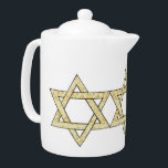 Matzoh Star van David Theepot<br><div class="desc">Passover matzoh Star van David voor de Joodse feestdagen is schattig voor de pesach seder en een leuk joods wenskaart,  thuisdecor,  baby apparel of t-shirt voor de familie.</div>