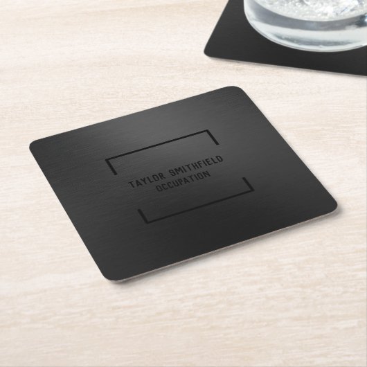 Matzwart Kartonnen Onderzetters (Schuin)