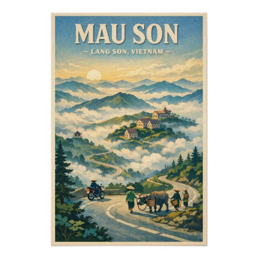 Mau Son Mountain, Lang Son, Vietnam Travel Perfect Poster (Voorkant)
