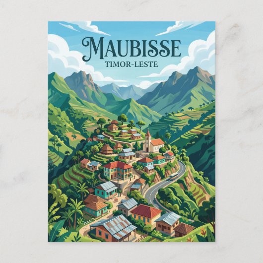 Maubisse Stad Oost-Timor Briefkaart (Voorkant)