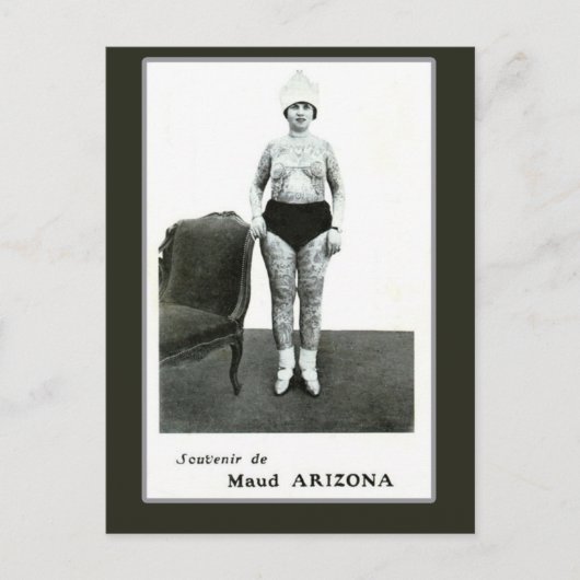 Maud Arizona, Tattooed Wonder Lady Briefkaart (Voorkant)