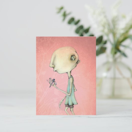 Maud en haar libellen briefkaart (Staand voorkant)