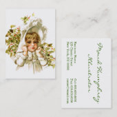 Maud Humphrey: Autumn Girl met Holly Visitekaartje (Voorkant / Achterkant)