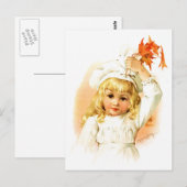 Maud Humphrey: Autumn Girl met Maple Leafs Briefkaart (Voorkant / Achterkant)