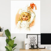 Maud Humphrey: Autumn Girl met Maple Leafs Poster (Thuiskantoor)