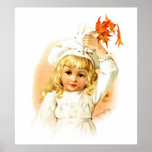 Maud Humphrey: Autumn Girl met Maple Leafs Poster