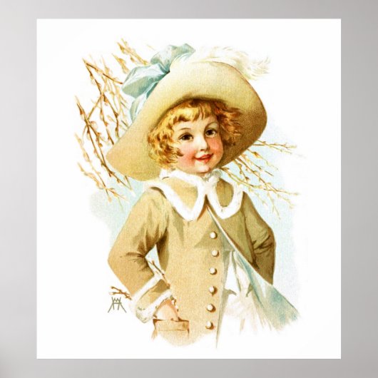 Maud Humphrey: Leermeisje onder Willow Catkin Poster (Voorkant)