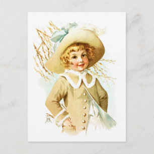 Maud Humphrey: Spring Girl onder Willow Catkin Briefkaart