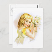 Maud Humphrey: Summer Girl met Daisies Briefkaart (Voorkant / Achterkant)