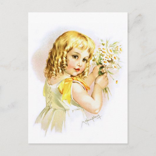Maud Humphrey: Summer Girl met Daisies Briefkaart (Voorkant)