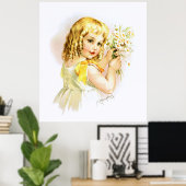 Maud Humphrey: Summer Girl met Daisies Poster (Thuiskantoor)