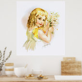 Maud Humphrey: Summer Girl met Daisies Poster (Keuken)