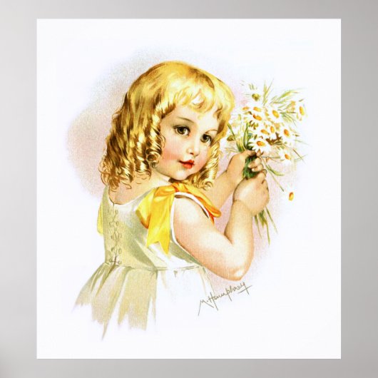 Maud Humphrey: Summer Girl met Daisies Poster (Voorkant)