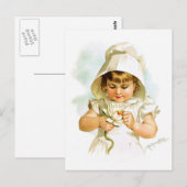 Maud Humphrey: Summer Girl met Water Lily Briefkaart (Voorkant / Achterkant)