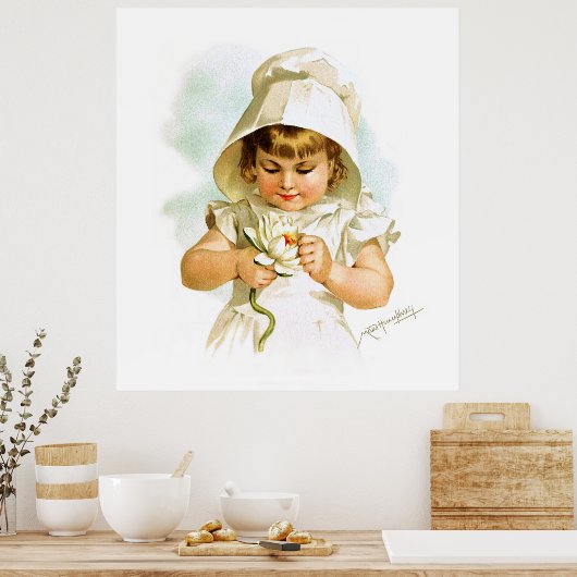 Maud Humphrey: Summer Girl met Water Lily Poster (Keuken)