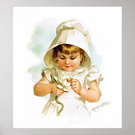 Maud Humphrey: Summer Girl met Water Lily Poster (Voorkant)