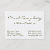 Maud Humphrey: Winter Meisje met bijkantoor Visitekaartje (Achterkant)