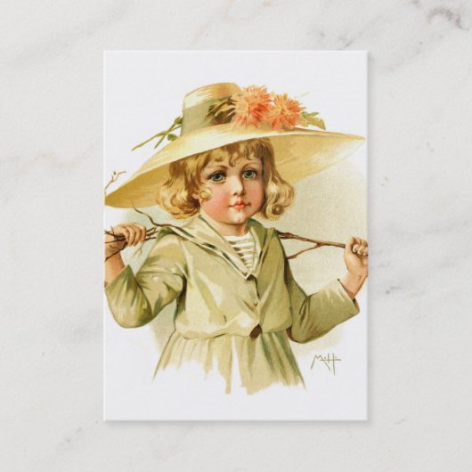 Maud Humphrey: Winter Meisje met bijkantoor Visitekaartje (Voorkant)