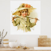 Maud Humphrey: Winter Meisje met filiaal Poster (Keuken)