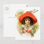 Maud Humphrey: Winter Meisje met sneeuwballen Briefkaart (Voorkant / Achterkant)