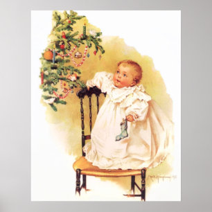 Maud Humphrey's kleine kerstmeisje Poster
