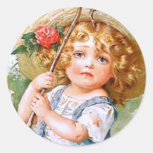 Maud Humphrey's Sweet Little Summer Girl Ronde Sticker