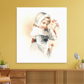 Maud Humphrey's Winter Girl Canvas Afdruk (Insitu (Woonkamer))