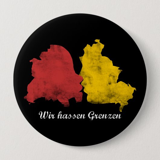 Mauerfall - Wir hassen Grenzen Ronde Button 4,0 Cm (Voorkant)
