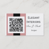 Mauf Roos roze QR-codeontwerp Visitekaartje (Voorkant)