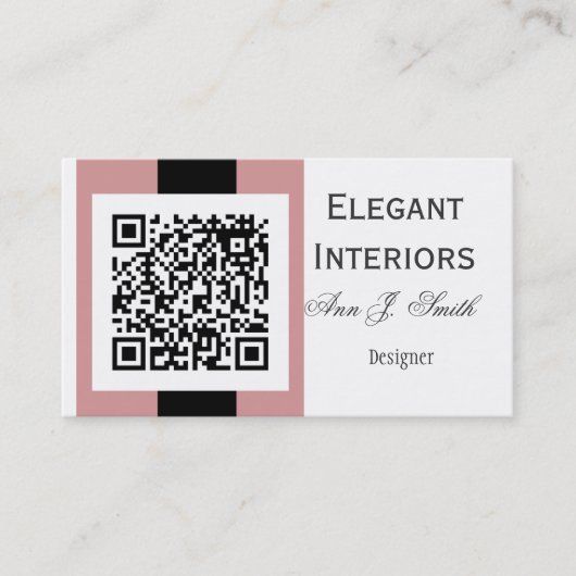 Mauf Roos roze QR-codeontwerp Visitekaartje (Voorkant)