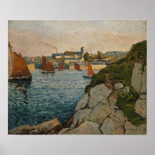 Maufra - Douarnenez in de zonneschijn 1905 Poster (Voorkant)