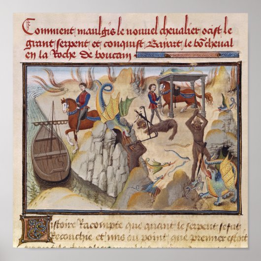 Maugis vecht tegen de Serpent Poster (Voorkant)