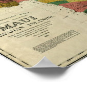 Maui, 1885,  Hawaii-kaart Poster (Hoek)