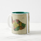 Maui, 1885,  Hawaii-kaart Tweekleurige Koffiemok (Voorkant links)