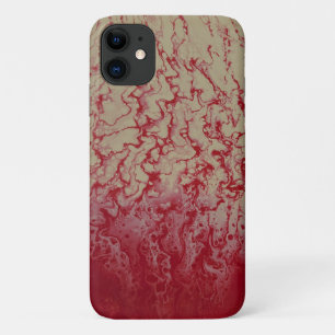 Maui Abstract Rood/gebleekt Titanium iPhone 11 Hoe Case-Mate iPhone Case