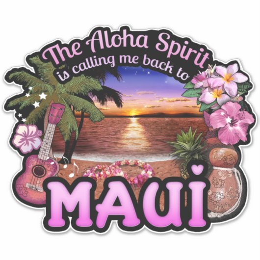Maui Aloha Geest Roept Sticker (Voorkant)