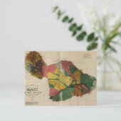 Maui -  Antiquarian Hawaii Survey Map, 1885 Briefkaart (Staand voorkant)