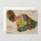 Maui -  Antiquarian Hawaii Survey Map, 1885 Briefkaart (Voorkant / Achterkant)