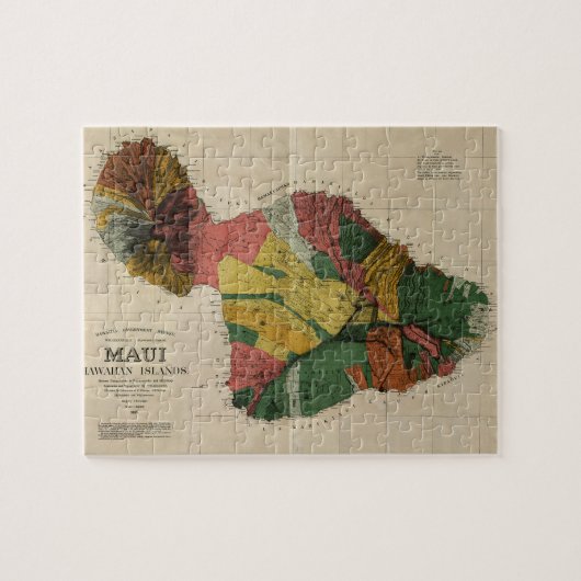 Maui - Antiquarian Hawaii Survey Map, 1885 Legpuzzel (Horizontaal)