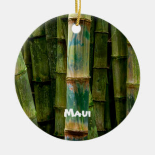 Maui Bamboo en gekleurde bomen Keramisch Ornament